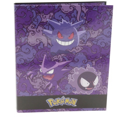 Pasta de argolas Pokémon com personagens roxos Gengar, Haunter e Gastly