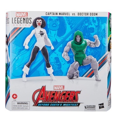 Conjunto de figuras de ação Captain Marvel e Doctor Doom da série Marvel Legends Avengers