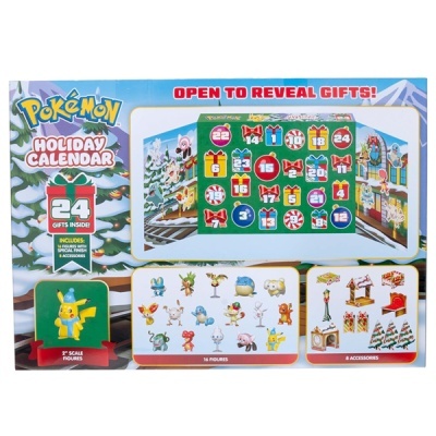 Caixa de calendário de advento Pokémon com 24 surpresas e figuras colecionáveis