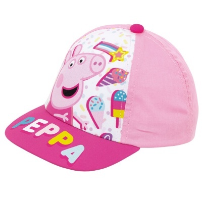Chapéu rosa de criança com estampa da Peppa Pig e letras coloridas PEPPA