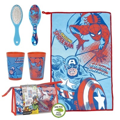Conjunto de acessórios de banho para crianças com temas Spider-Man e Captain America