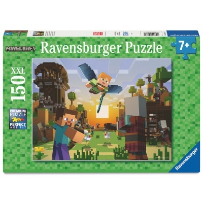 Caixa de puzzle Ravensburger Minecraft com 150 peças XXL para maiores de 7 anos
