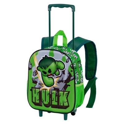 Mochila de carrinho infantil com estampa do Hulk em verde e cinza