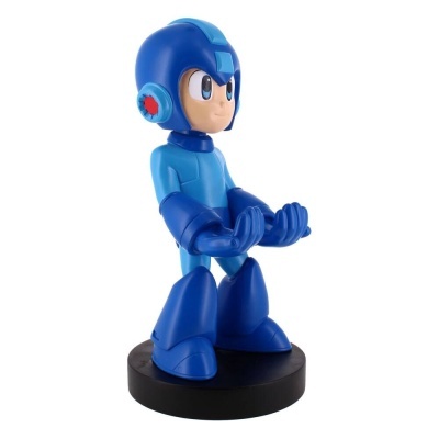 Figura de ação Mega Man azul com base preta
