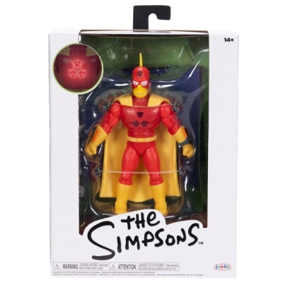 Figura de ação de Radioactive Man de The Simpsons em caixa branca com visor