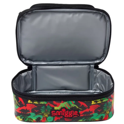 Estojo retangular com padrão colorido de dinossauros