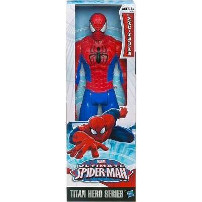Figura de ação Spider-Man em embalagem da coleção Titan Hero Series