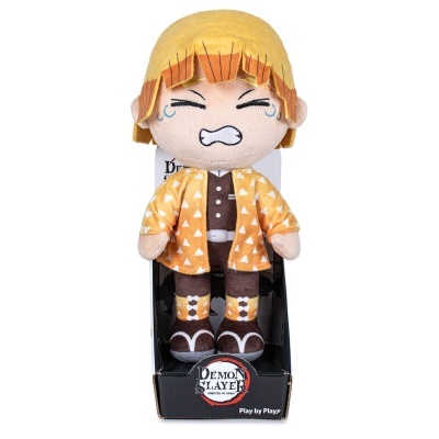 Boneco de pelúcia do Demon Slayer numa caixa preta