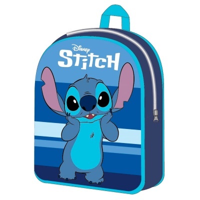 Mochila azul com personagem Stitch e texto Disney Stitch