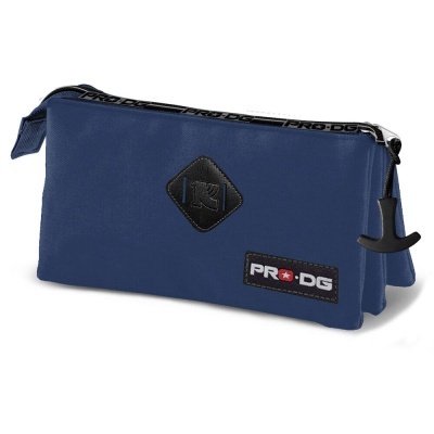 Estojo escolar azul com fecho e logotipo PRØ.DG