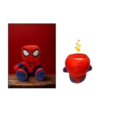 Peluche Homem-Aranha cofre vermelho e azul com teia