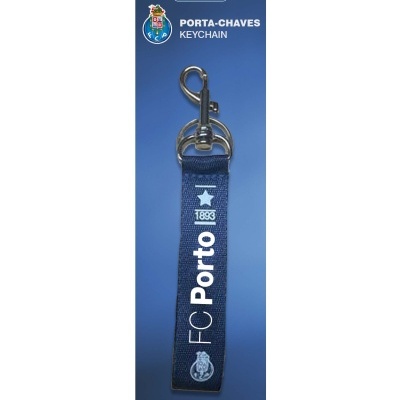 porta-chaves azul FC Porto com fecho metálico em cartão azul