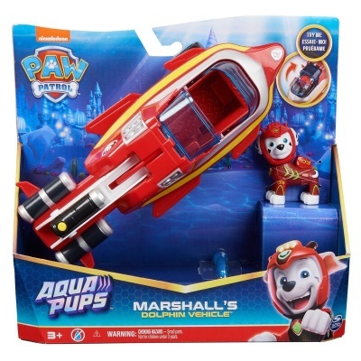 Brinquedo Paw Patrol Marshall's Dolphin Vehicle com figura do Marshall