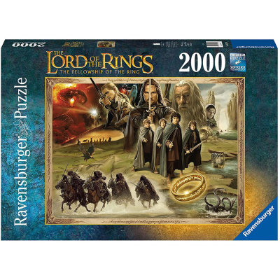 Caixa de puzzle Ravensburger com 2000 peças de The Lord of the Rings