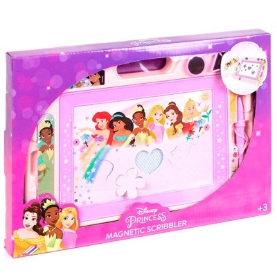 Conjunto Disney Princess Magnetic Scribbler com quadro de escrita magnético rosa e imagens das princesas Disney