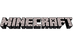 Logotipo do Minecraft em blocos de pedra cinzentos