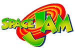 Logotipo colorido do filme SPACE JAM em fundo branco