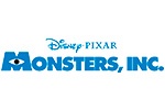 Logótipo Disney Pixar Monsters, Inc. em azul sobre fundo branco