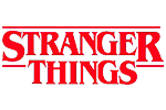 Logótipo Stranger Things em vermelho sobre fundo preto