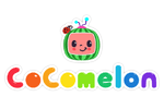 Logótipo colorido da marca CoComelon com personagem e texto