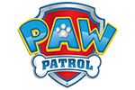 Logótipo colorido PAW PATROL com escudo e texto