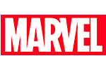Logótipo MARVEL em letras brancas sobre fundo vermelho
