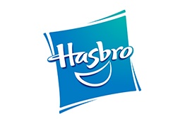 Logotipo Hasbro em fundo azul com texto branco