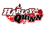 Logotipo HARLEY QUINN com design em vermelho, branco e preto