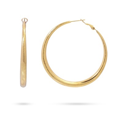 Argolas de ouro amarelo com acabamento brilhante