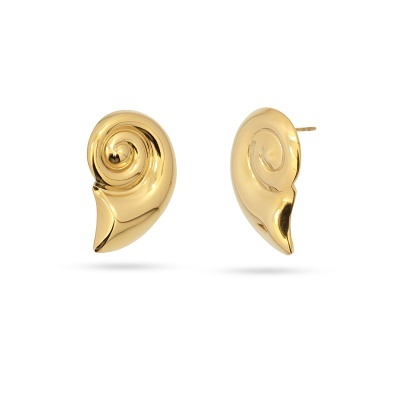 Brincos dourados em espiral brilhante