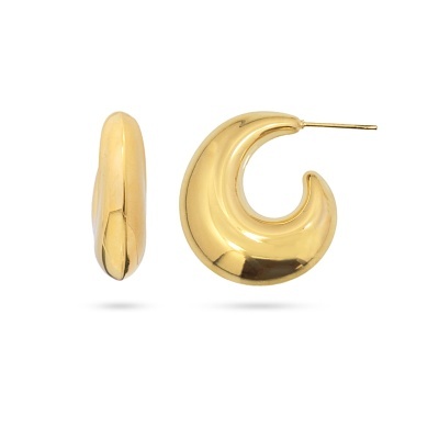 Brincos dourados em meia-lua com fecho de pino
