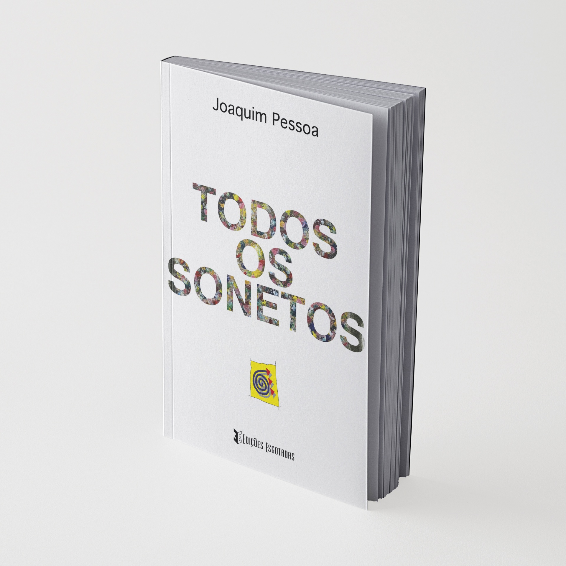 Livro TODOS OS SONETOS de Joaquim Pessoa com capa branca e texto colorido.