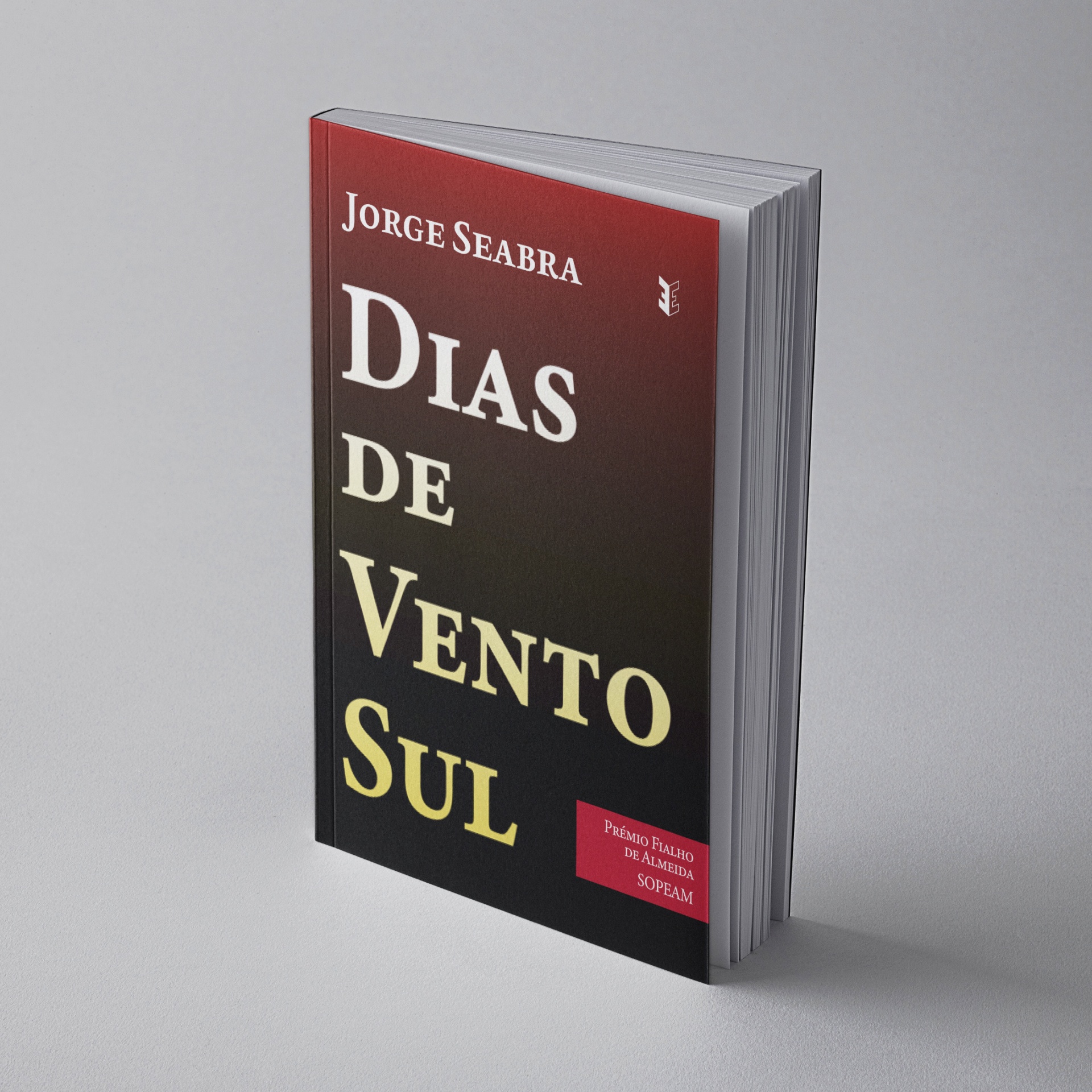 Livro DIAS DE VENTO SUL de Jorge Seabra com capa preta, vermelha e amarela.