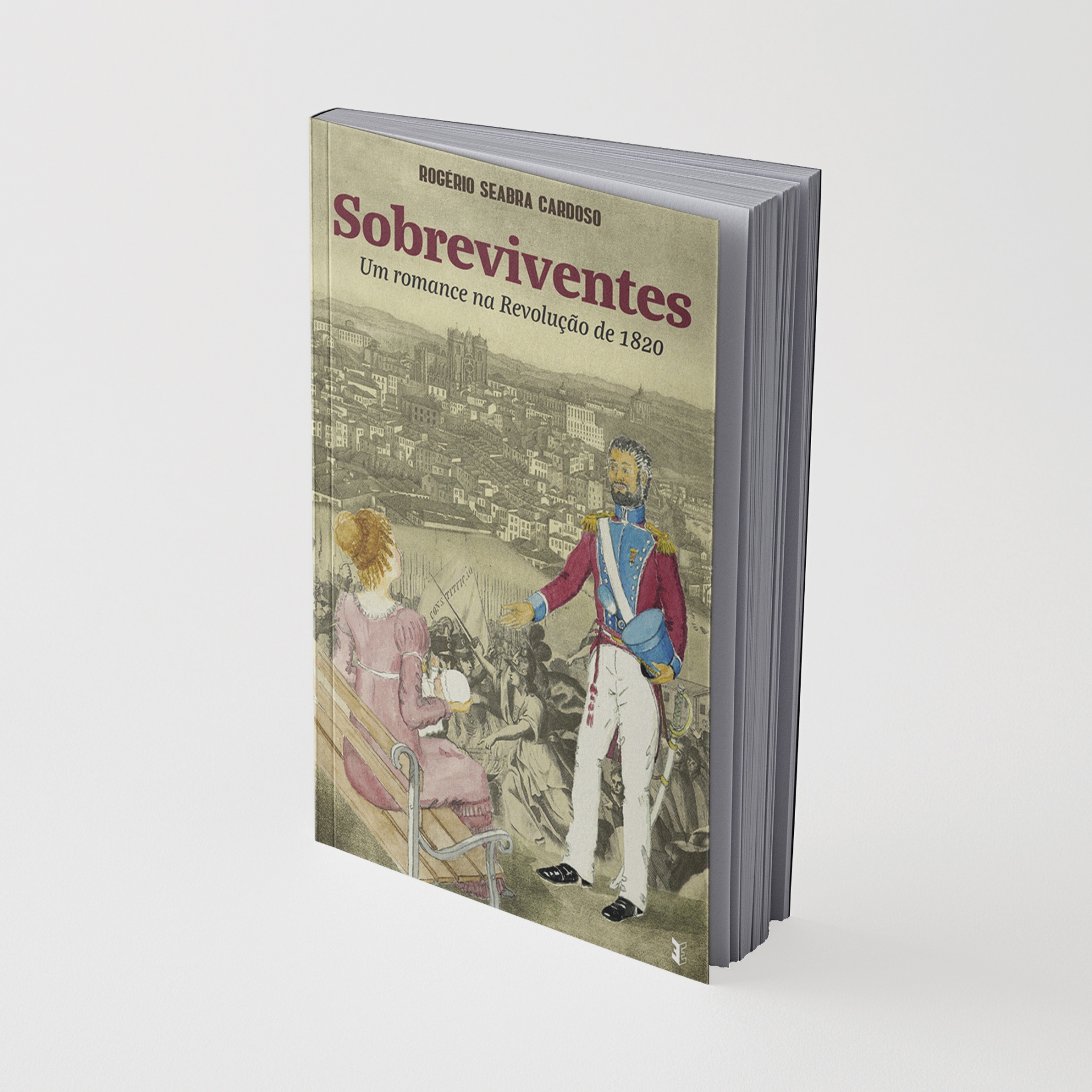 Capa de livro sobre a Revolução de 1820 com ilustração histórica