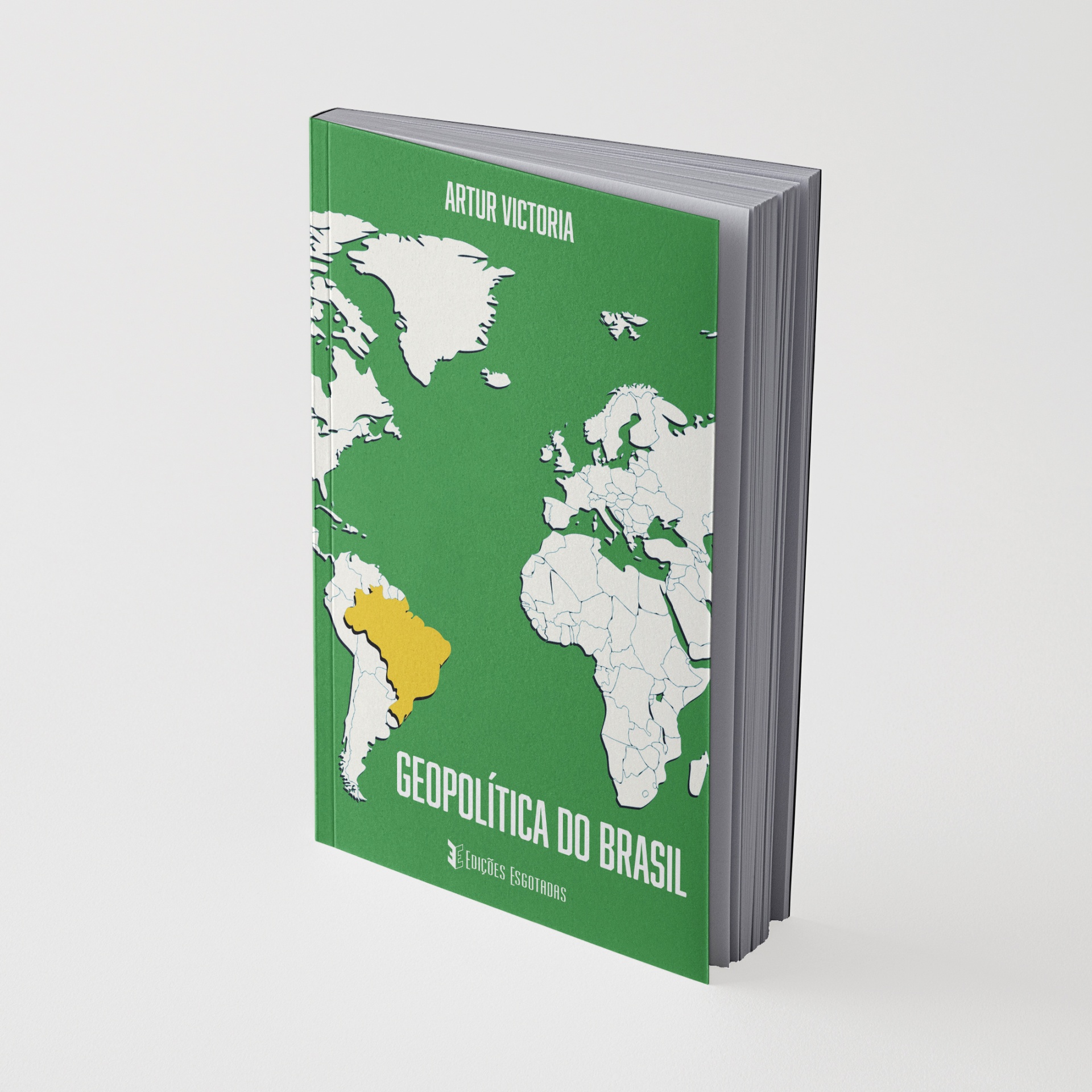 Livro GEOPOLÍTICA DO BRASIL com capa verde e mapa-múndi