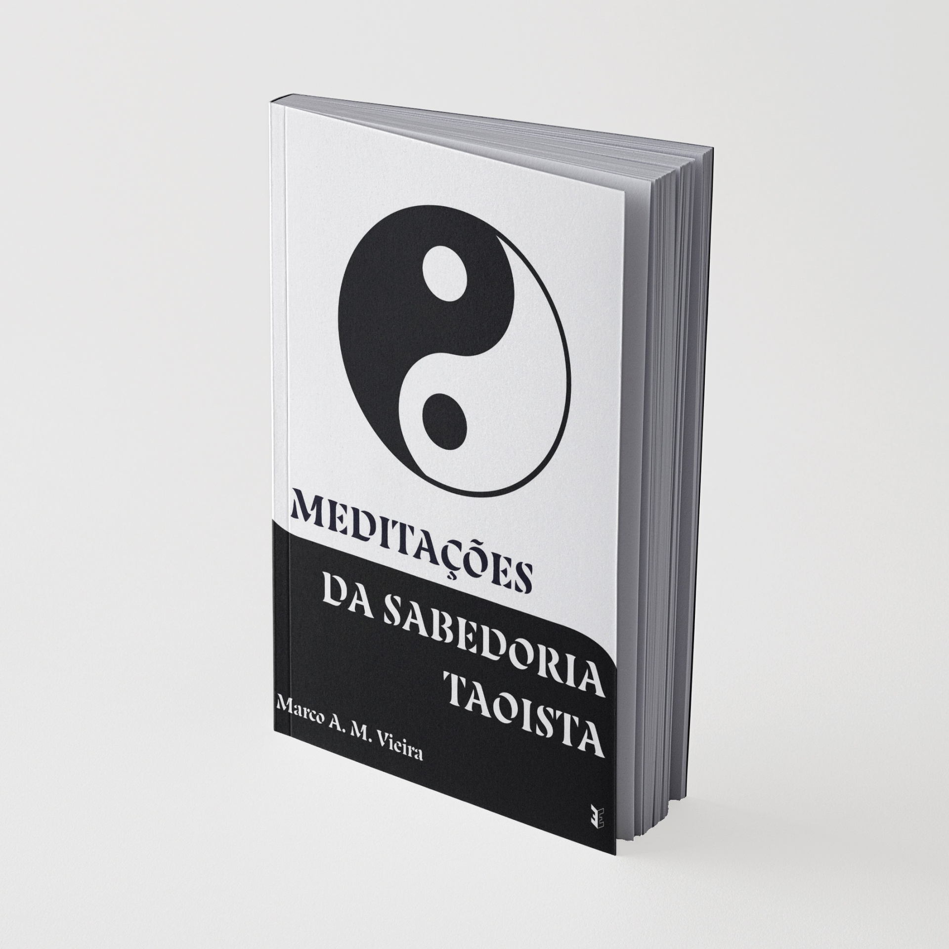Livro com capa branco e preto com símbolo yin-yang e texto em português.