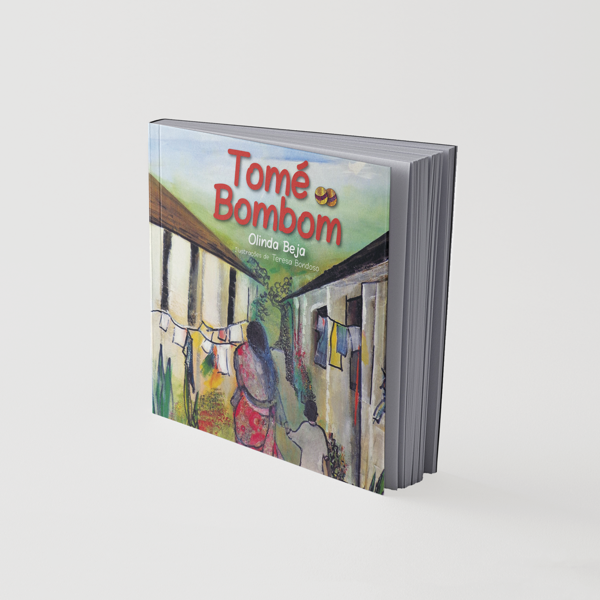 Livro com capa dura ilustrada e texto Tomé Bombom