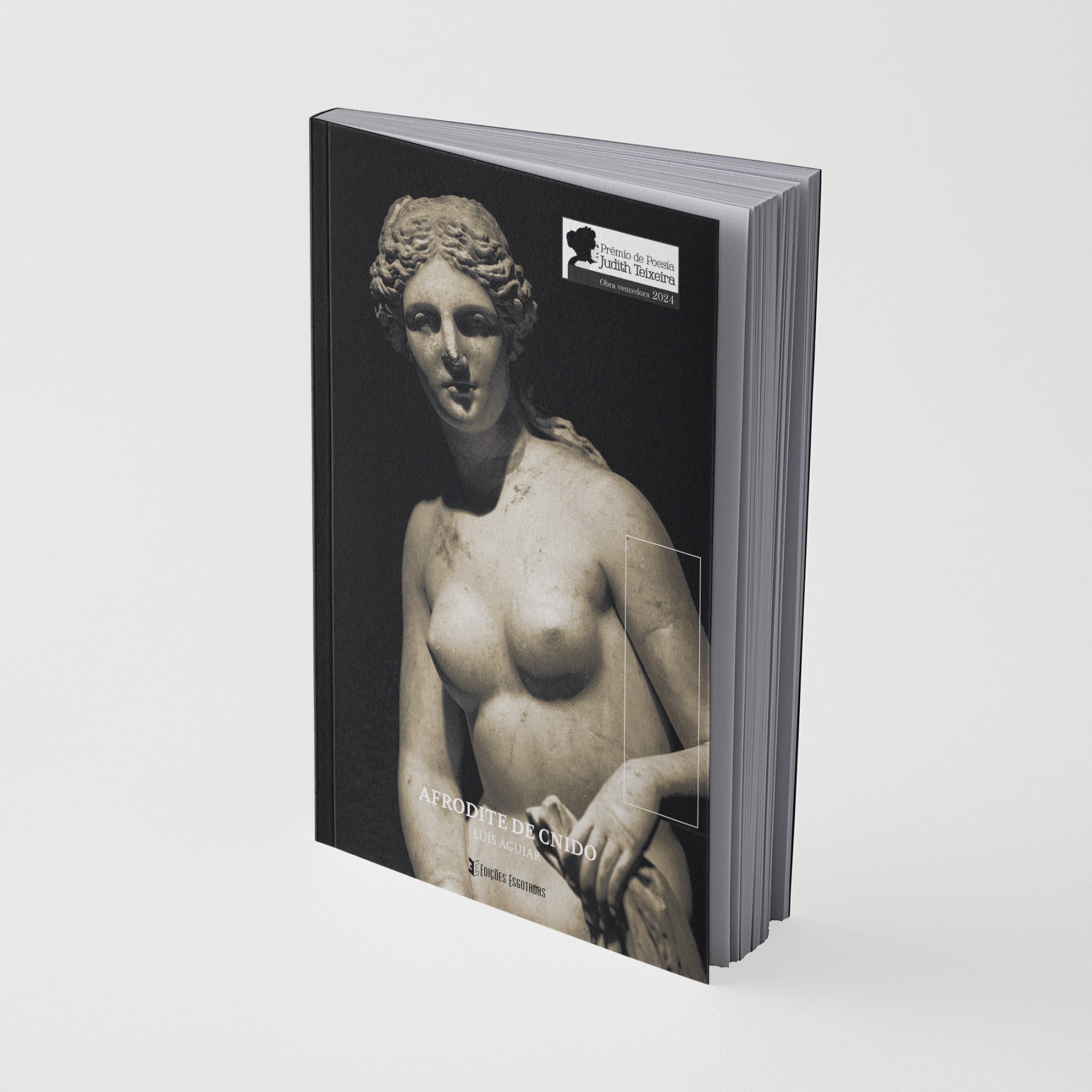 Livro com capa preta e estátua da Afrodite de Cnido