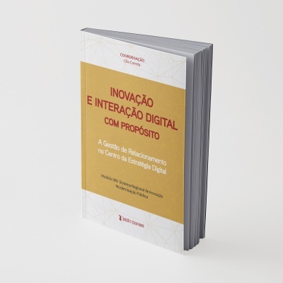 Livro com capa mole amarela e branca com texto em português.