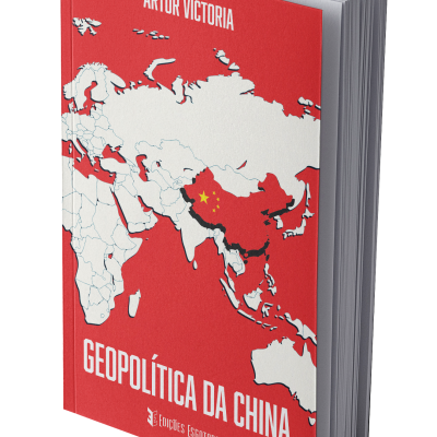 Livro com capa vermelha e mapa geopolítico da China em destaque.