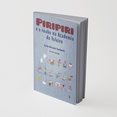 Livro com capa azul clara e ilustração de pássaros coloridos
