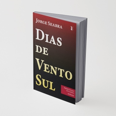 Capa de livro com capa vermelho e preta e texto DIAS DE VENTO SUL.