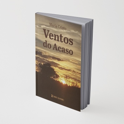 Livro Ventos do Acaso com capa de pôr do sol