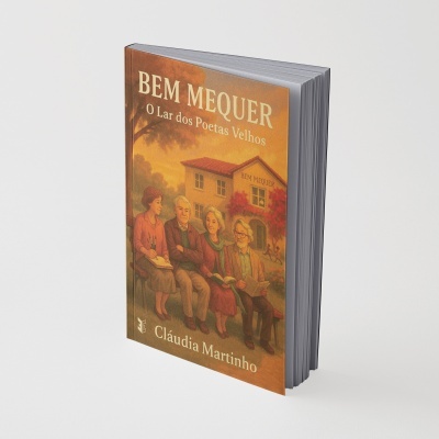 Livro BEM MEQUER O Lar dos Poetas Velhos com capa ilustrada em tons quentes