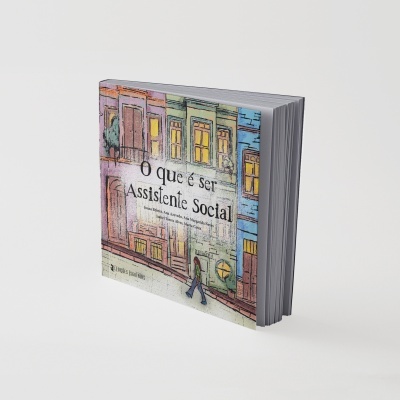 Capa de livro colorida com desenho de edifícios e texto do título em português