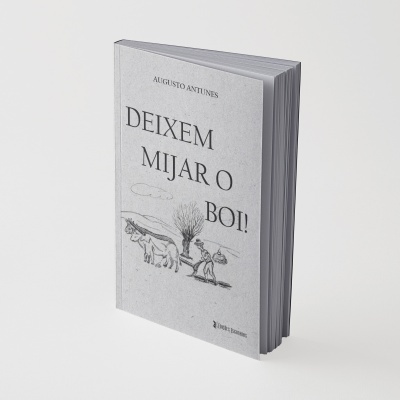Livro Deixem Mijar o Boi! com capa cinza e desenho a preto e branco