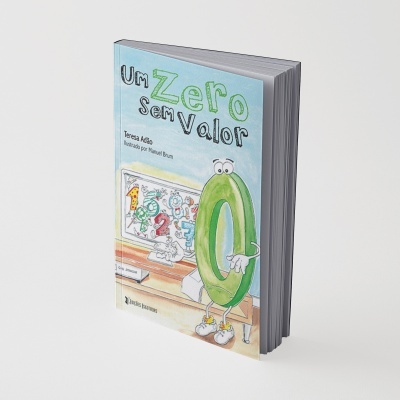 Livro infantil com capa azul e ilustração colorida com o título Um Zero Sem Valor