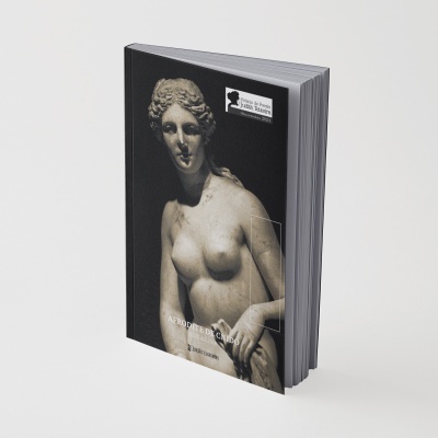 Livro com capa preta e estátua da Afrodite de Cnido