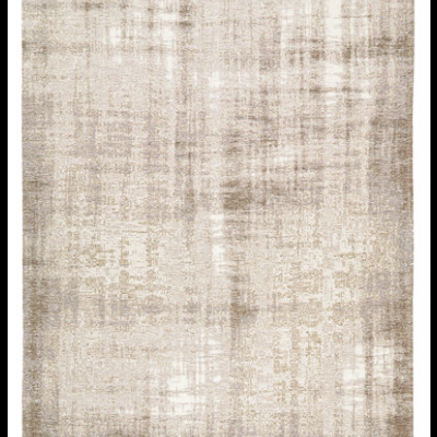 Tapete retangular bege e cinza com padrão abstrato