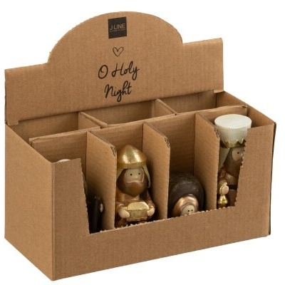 Expositor de cartão com miniaturas natalícias e texto 'I.LUME O Holy Night'